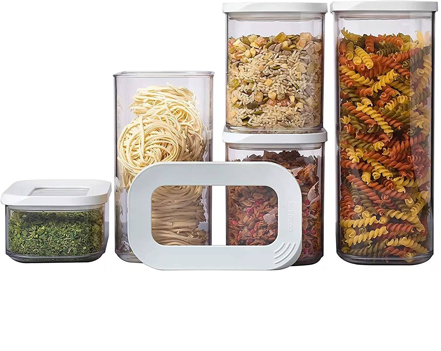 Mepal | Modula Set – 5-teilig | Starter-Set Weiß | ideal zur Aufbewahrung von trockenen Lebensmitteln | spülmaschinenfest | BPA-frei Kunststoff