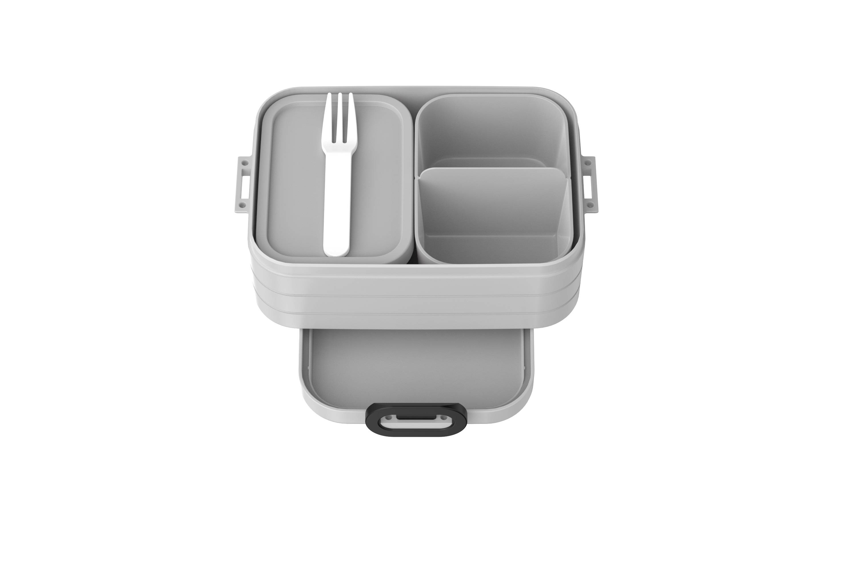 Mepal Bento-Lunchbox Midi Take A – Brotdose mit Fächern, geeignet für bis zu 4 BZW. 8 Butterbrote, TPE/pp/abs, 0 mm Cool Grey - Grau, 900 ml