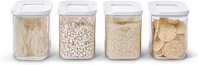 Mepal | Vorratsbehälter Modula 4er Set | Aufbewahrungsboxen mit Deckel | Küchenorganizer & Vorratsboxen | Stapelbar & Luftdicht | 4 x 1000 ml | Wei?