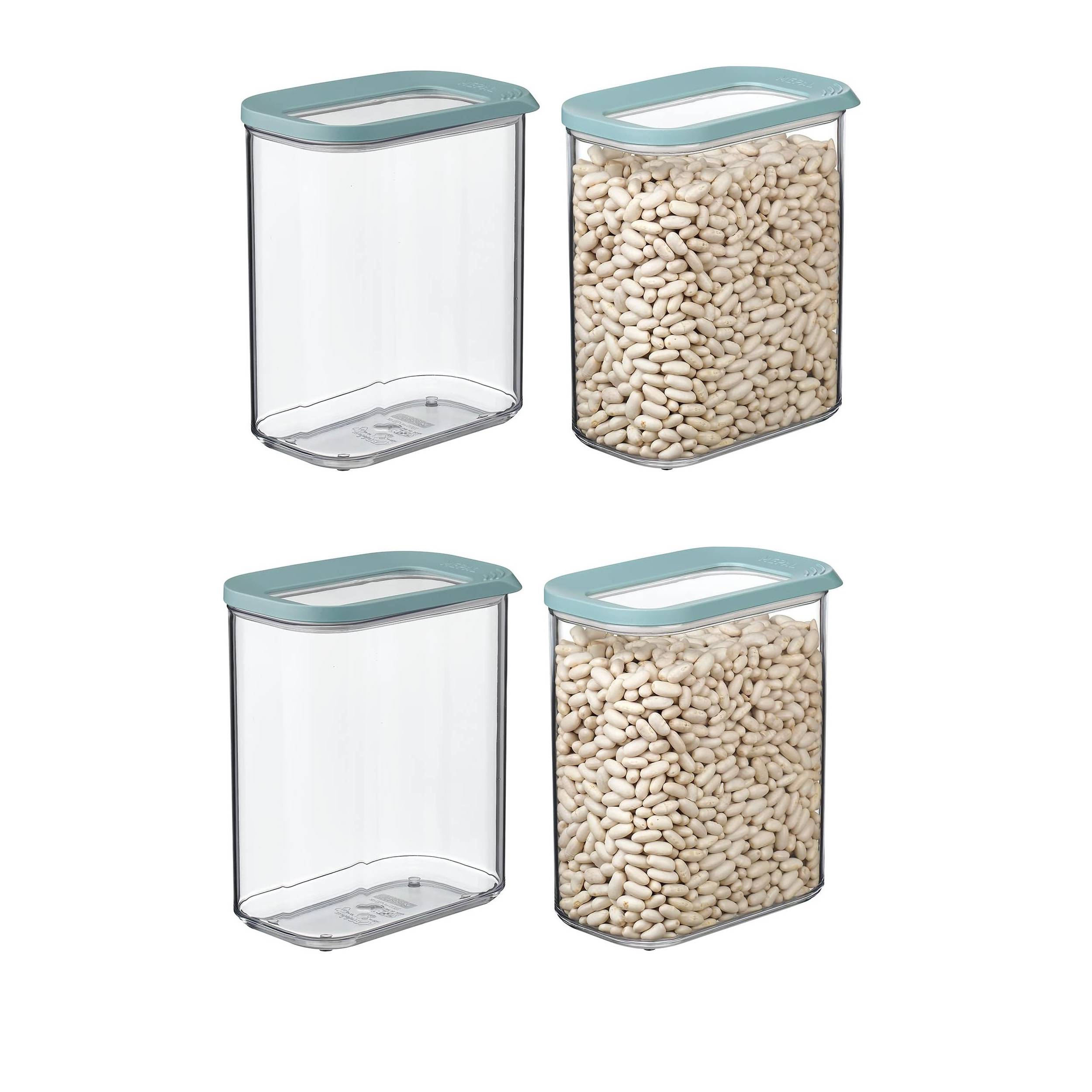 Mepal | Vorratsdosen Spar-Set 4-tlg | Modula 1500 ml | Frischhaltedose | ideal für trockene Lebensmittel | Nordic Green