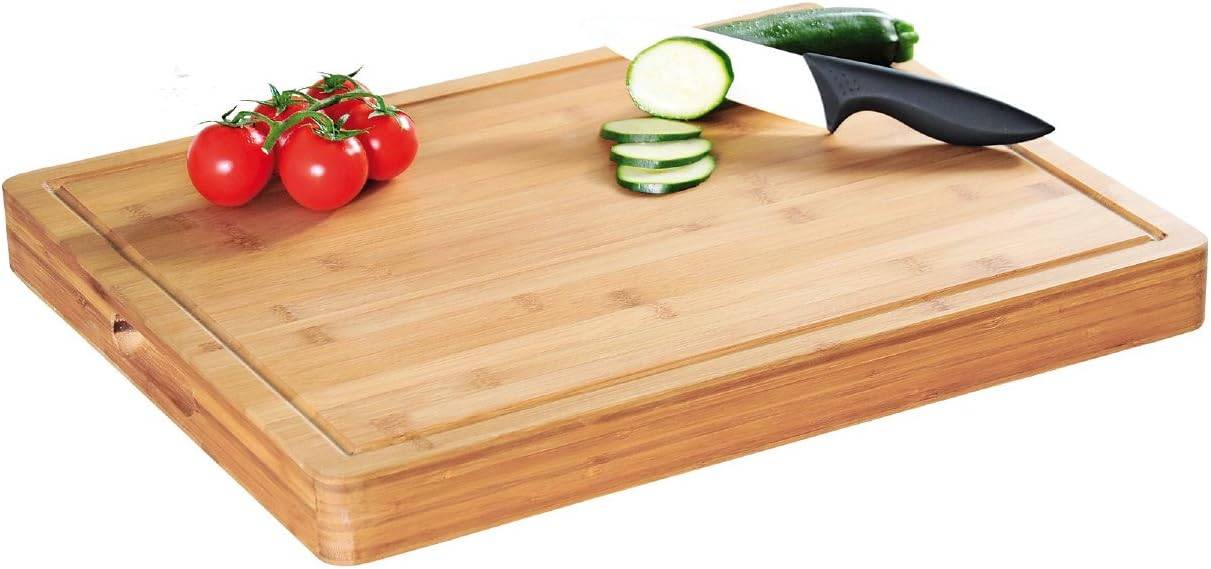 Kesper | Tranchierbrett aus Bambus | großzügige Abmessungen 50x40x5 cm | langlebig und umweltfreundlich | ideal zum Schneiden und Servieren | rutsch