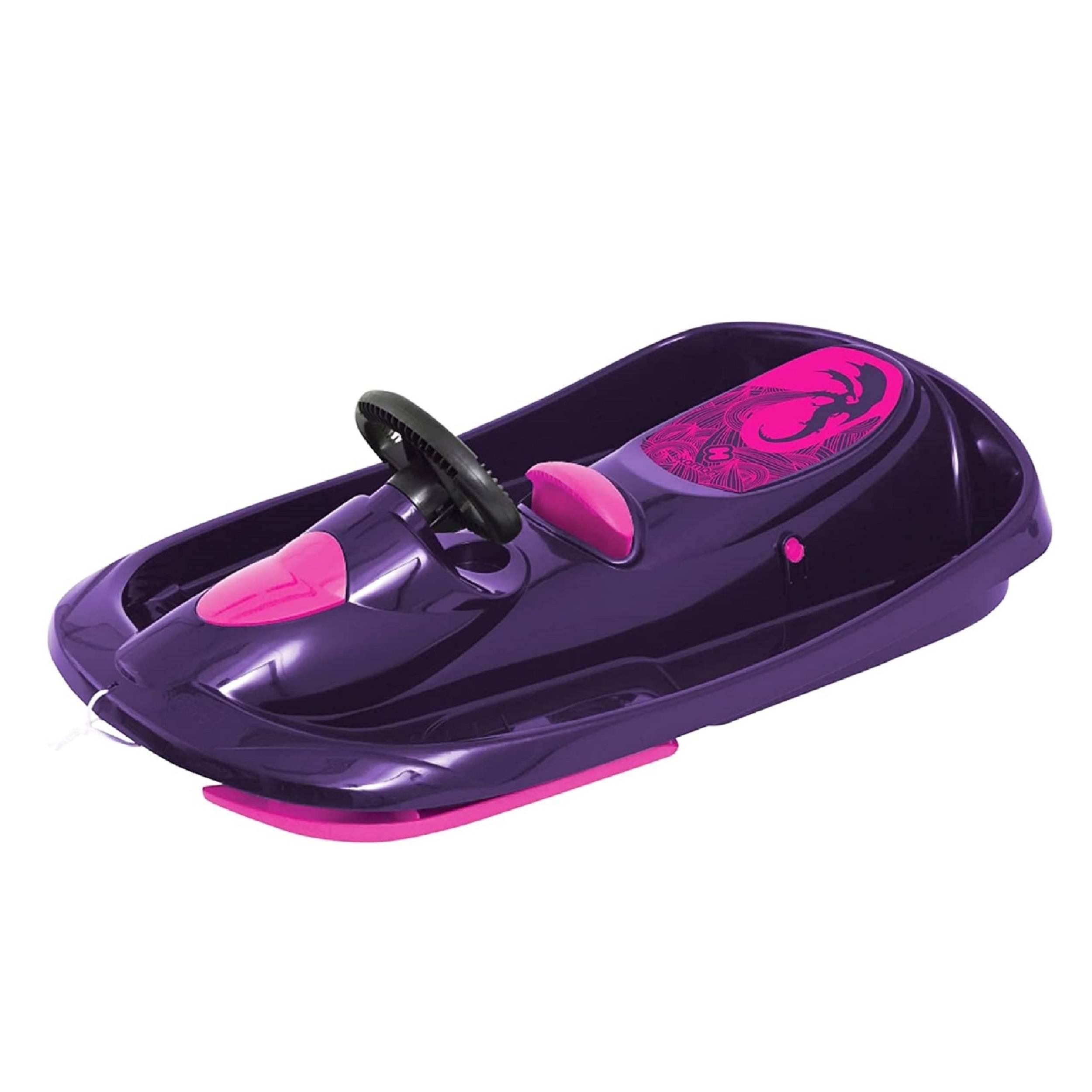 Hamax | Lenkschlitten SNO Dragon | kältebeständiges Polyethylen | 95 cm | | Action auf der Rodelbahn