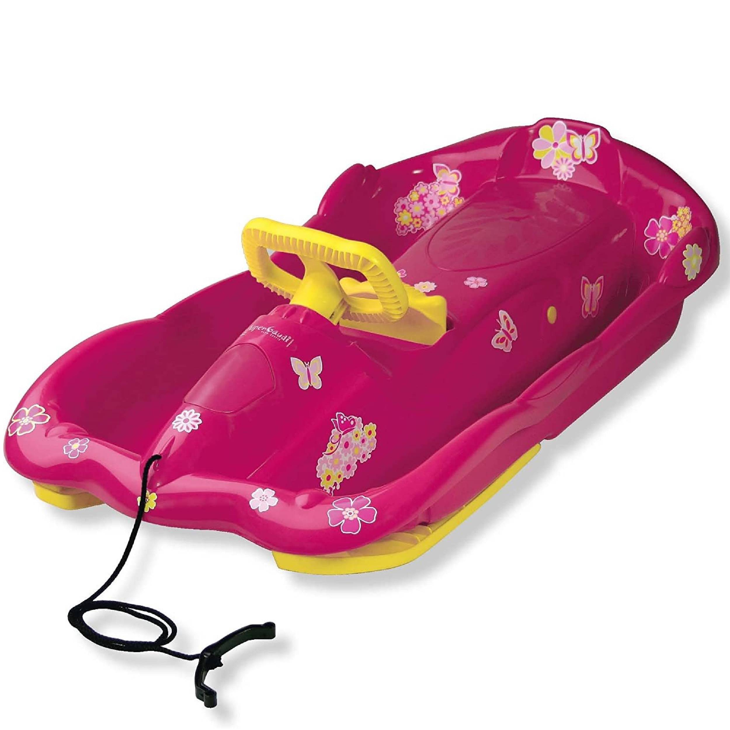 AlpenGaudi | Lenkschlitten | Space Pink | hohe Stabilität und Lenkpräzision | robuster Kunststoff | ideal für winterliche Abenteuer