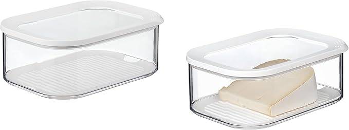 Mepal | Modula Käsedose 2er Set | 2000 ml Boxen | für Käse im Kühlschrank | Frischhaltedose mit Anti-Kondensationseinsatz | luftdicht & spülmasch