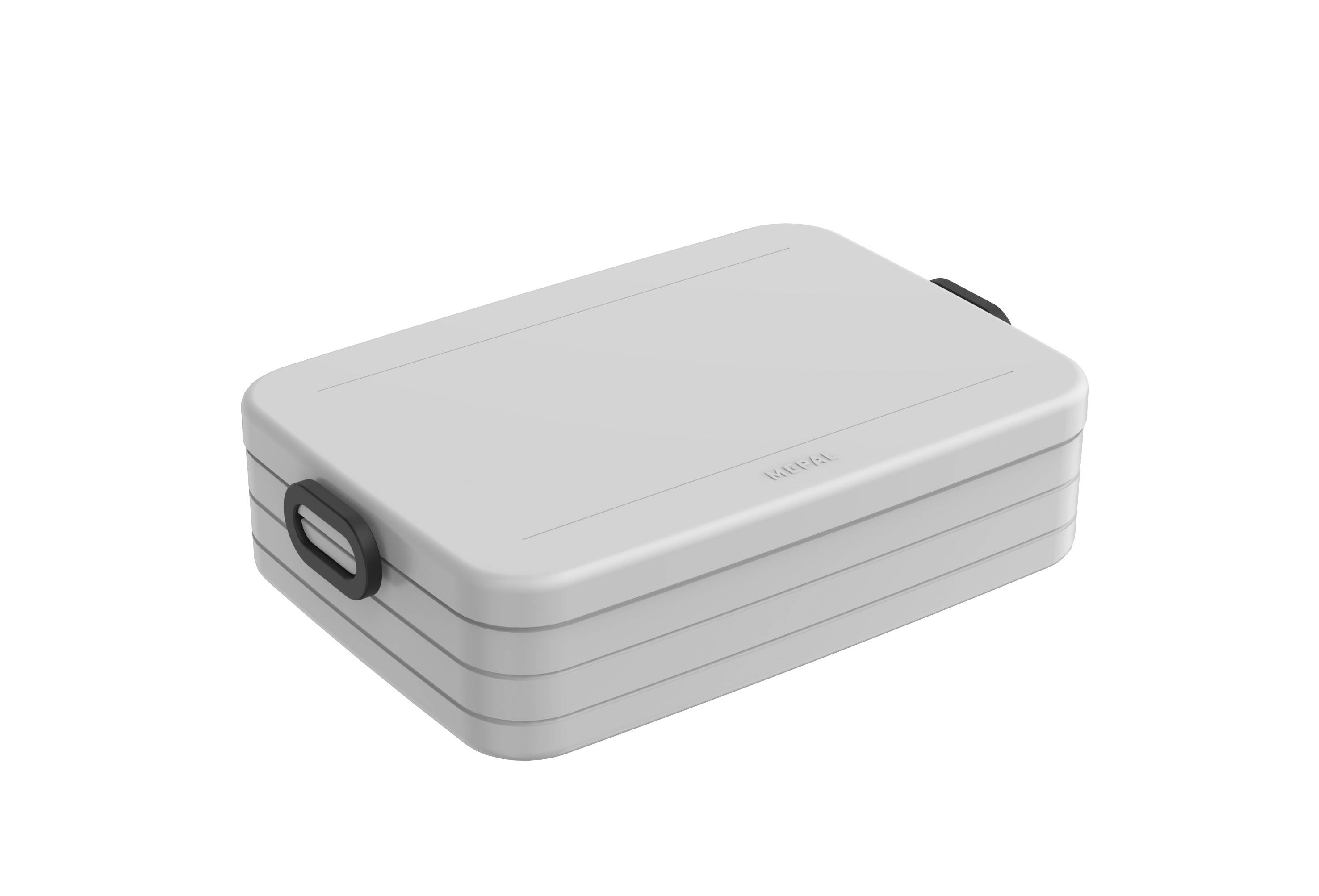Mepal Bento-Lunchbox Large Take A – Brotdose mit Fächern, geeignet für bis zu 4 BZW. 8 Butterbrote, TPE/pp/abs, 0 mm Cool Grey - Grau, 1500 ml