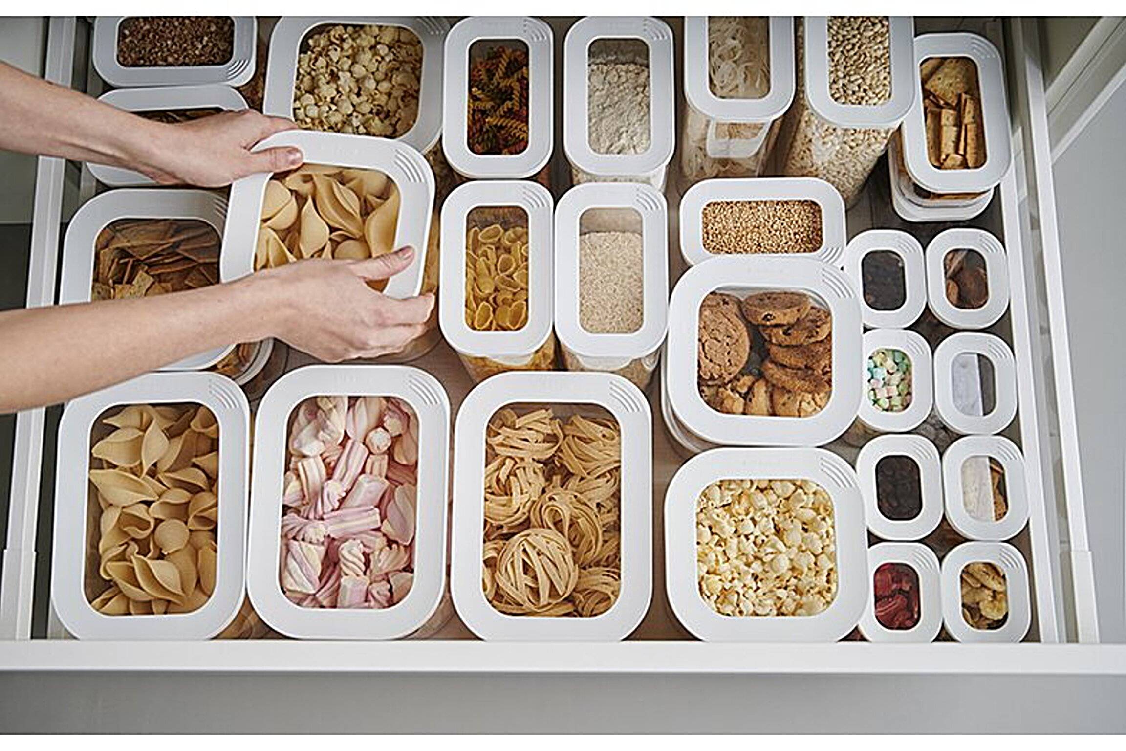 Mepal | Modula Set – 4-teilig | Vorratsdosen 2750 ml | Weiß | hygienisch & stapelbar | perfekte Aufbewahrung für Küche & Speisekammer | langlebig