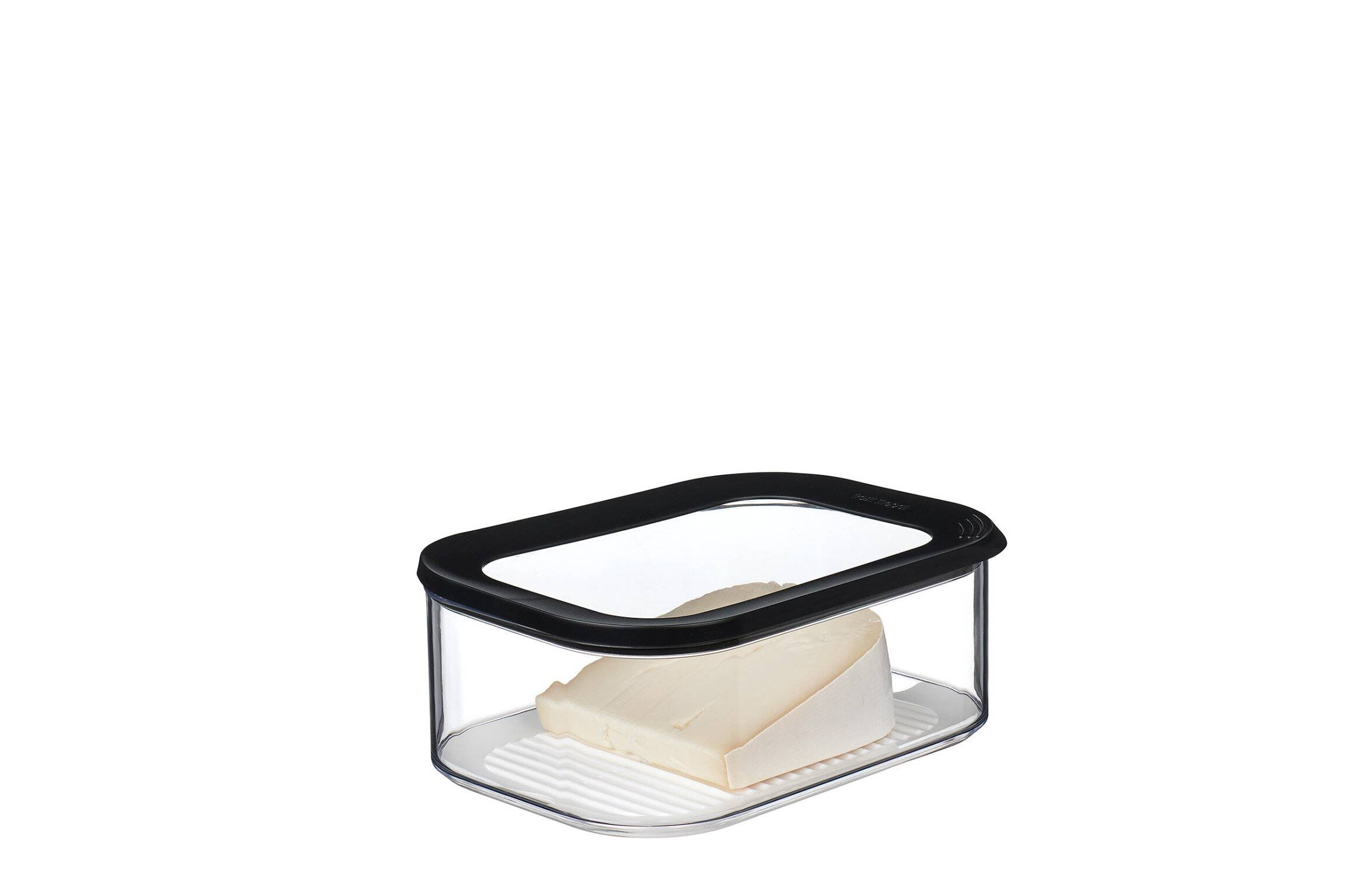 Mepal | Modula Käsedose – 2000 ml – Kühlschrankdose für Käsestücke und Scheibenkäse – Antikondenseinsatz – spülmaschinenfest – schwar