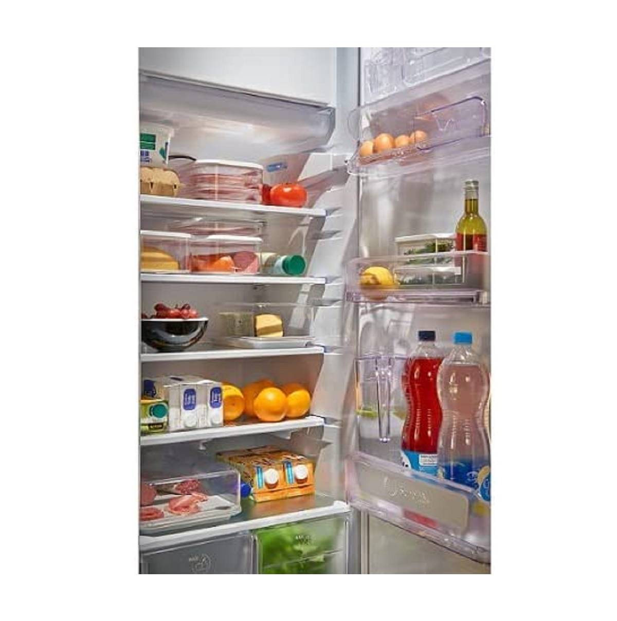 Mepal | Modula Aufschnitt Kühlschrankdosen-Set | 3-teiliges Set | 550 ml pro Dose | transparente Deckel mit weißem Rand | stapelbar & platzsparend