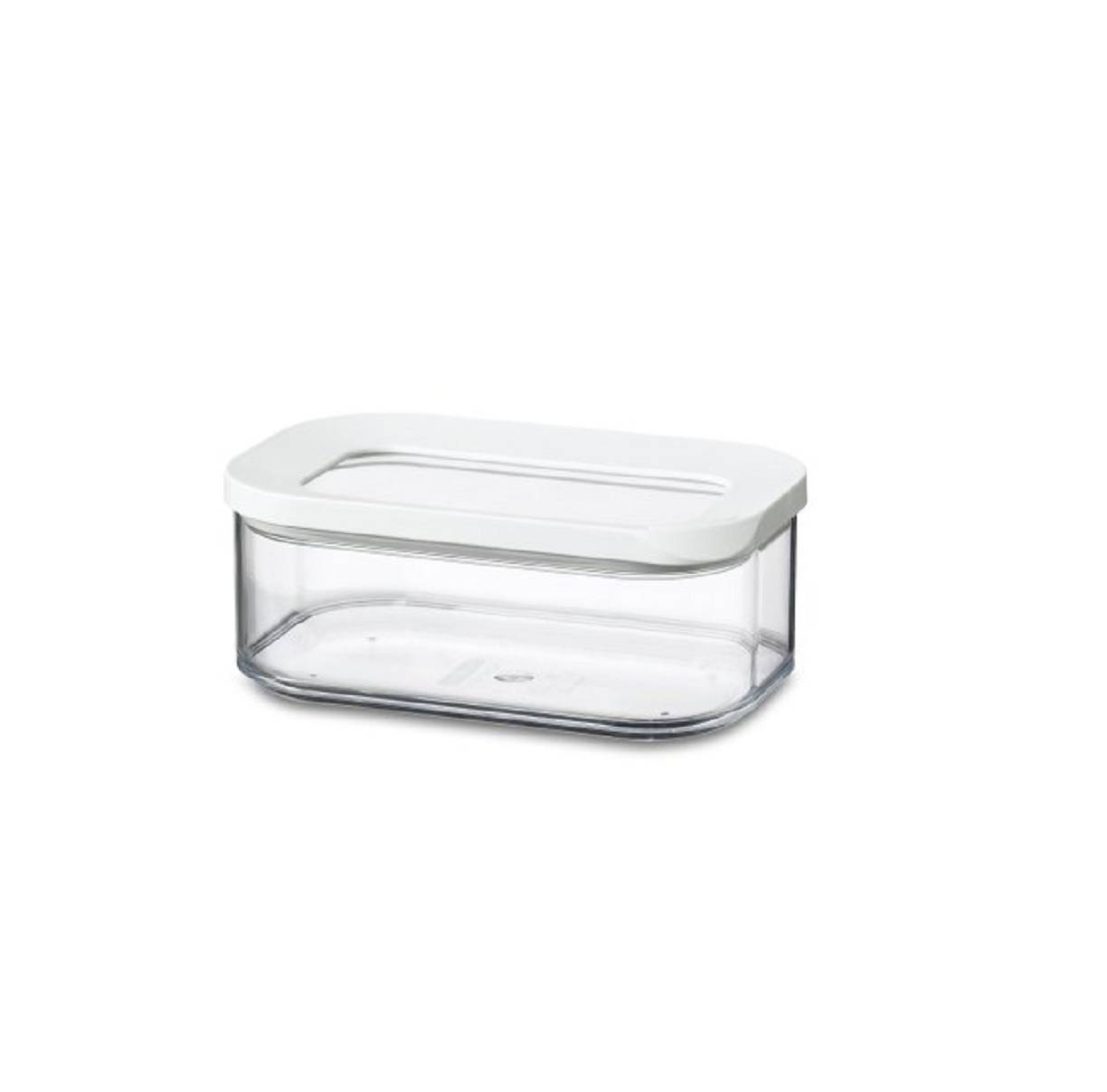 Mepal | Modula Vorratsdose Set | 425 ml | transparente Kunststoffbehälter mit weißen Deckeln | 4 Stück | ideal zur Aufbewahrung von Lebensmitteln