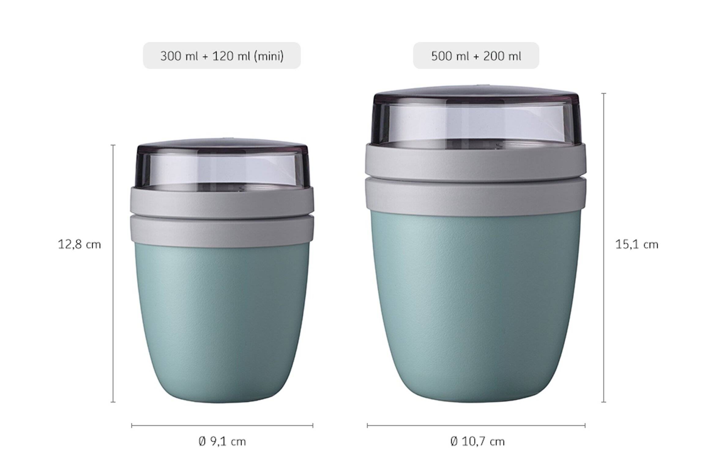 Mepal - Lunchpot Ellipse Mini - Praktischer Joghurtbecher & Müslibecher - Unterteilung für Joghurt & Müsli - Geeignet für Gefrierschrank, Mikrowel