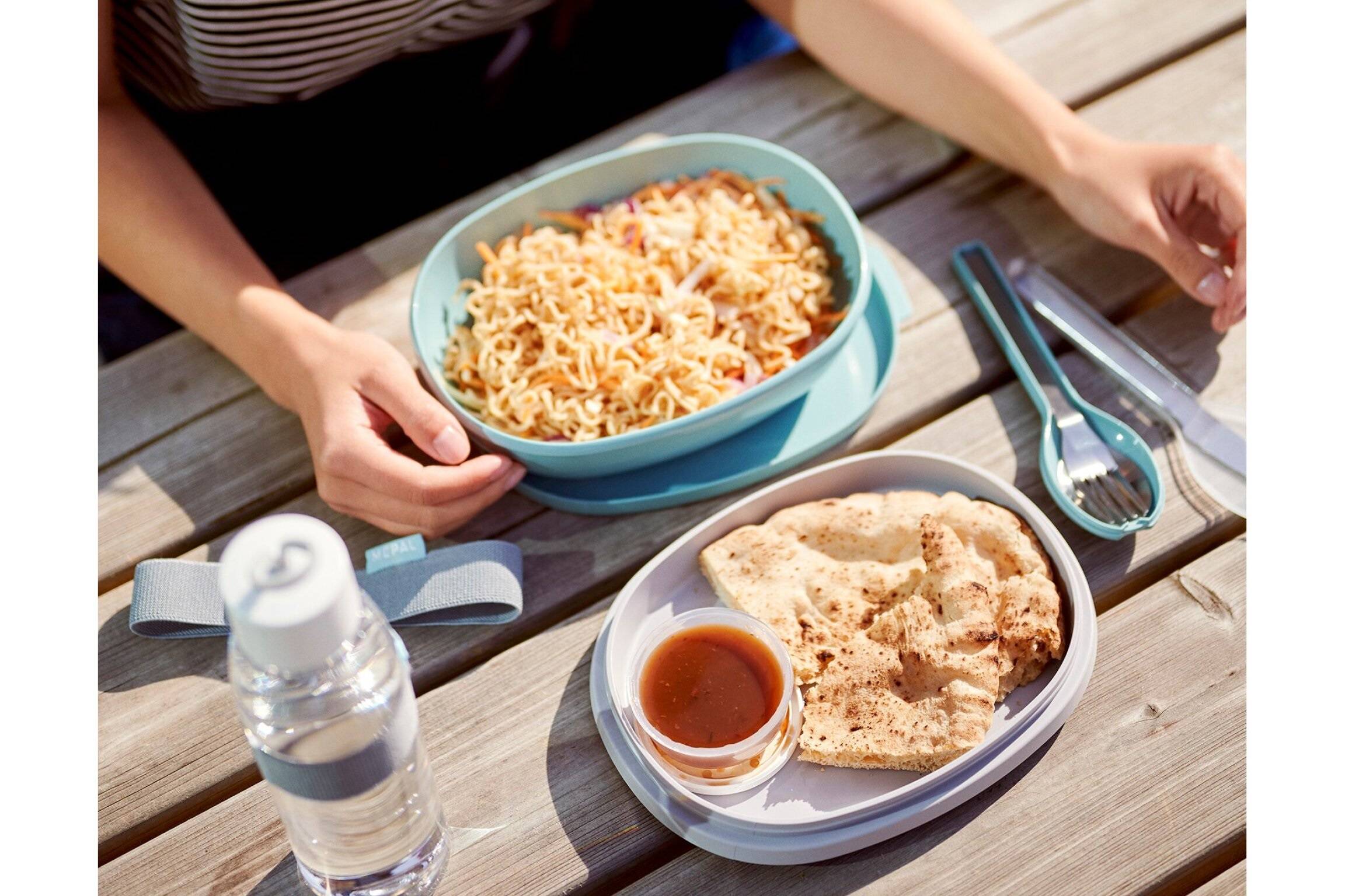 Mepal - Besteck 3-teiliges Set Ellipse - Besteck-Set für unterwegs - Besteht aus einem Messer, Gabel & Löffel - Besteck-Set mit Reiseetui - Edelstah