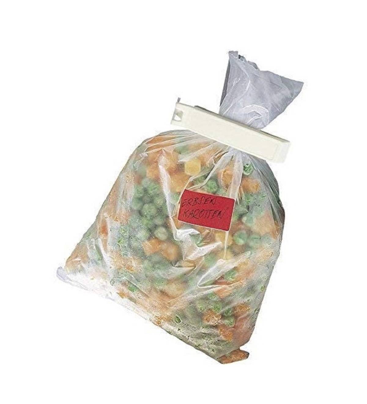 20 Stück FACKELMANN Aromaclips Tecno, Verschlussclipse aus Kunststoff in 2 Größen, Verschlussklammern für Tüten (Farbe: Weiß/Blau/Gelb/Grün/Rot