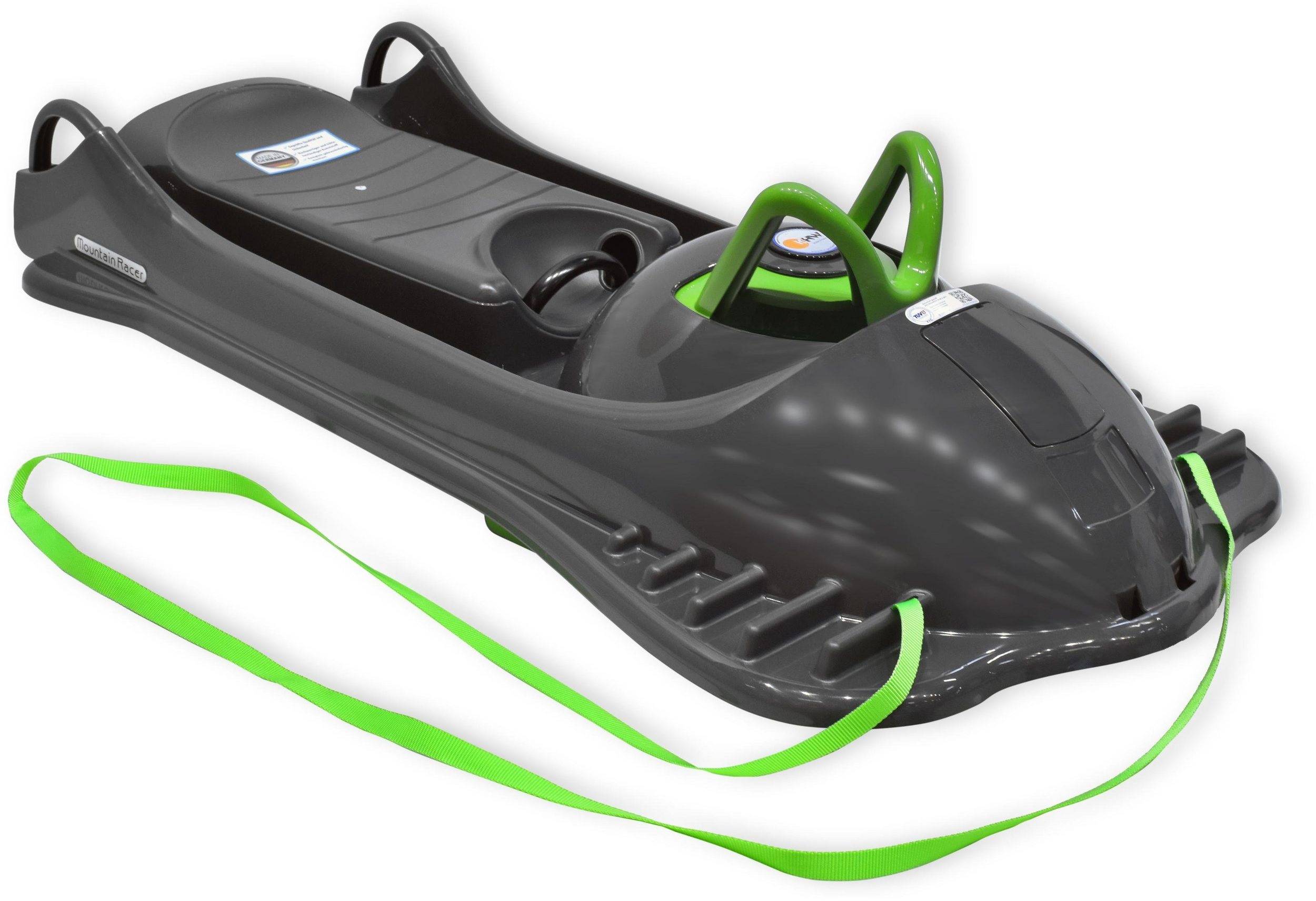 KHW | Lenkschlitten Mountain Racer | anthrazit | robuste Bauweise | präzise Steuerung | ideal für Winterspaß