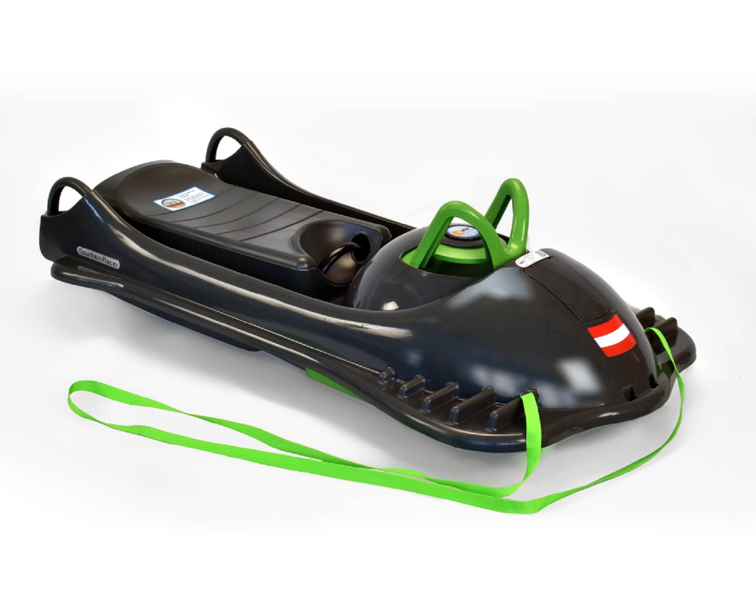 KHW | Lenkschlitten Mountain Racer | anthrazit | robuste Bauweise | präzise Steuerung | ideal für Winterspaß