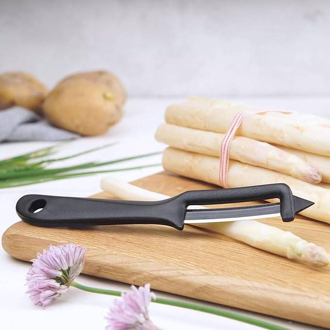 FACKELMANN | 2er Set Weltmeister Spargelschäler | Universalschäler mit Klinge aus Edelstahl | robuster Sparschäler für Gemüse und Obst