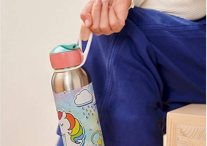 Mepal - Thermoflasche Flip-Up Campus - Isolierte Trinkflaschen für Kinder - Edelstahl Thermosflasche - 9 Stunden heiß & 12 Stunden kalt - BPA-frei