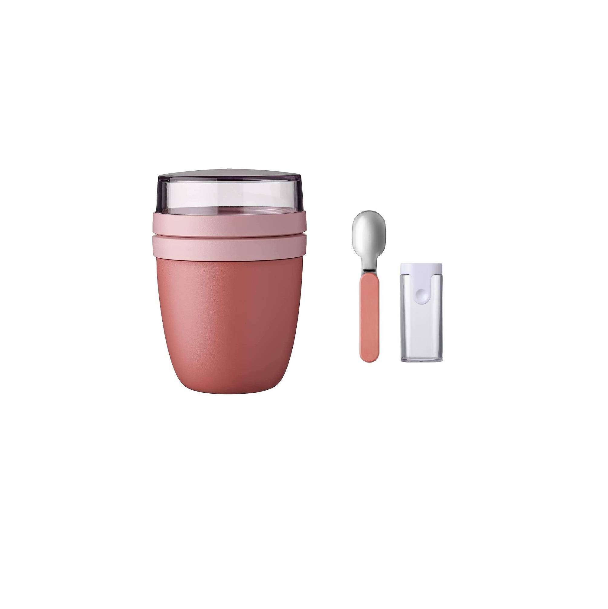 Mepal | Klapplöffel Set mit Lunchpot Ellipse | praktischer Joghurt- & Müslibecher | Unterteilung für Joghurt & Müsli | geeignet für Gefrierschran