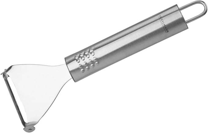 Fackelmann Ziehschäler OVALGRIFF, Universalschäler aus Edelstahl, robuster Schäler für Gemüse und Obst mit scharfer Klinge (Farbe: Silber), Menge