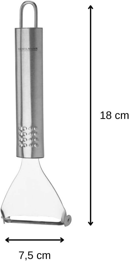 Fackelmann Ziehschäler OVALGRIFF, Universalschäler aus Edelstahl, robuster Schäler für Gemüse und Obst mit scharfer Klinge (Farbe: Silber), Menge