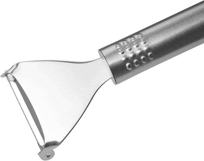 Fackelmann Ziehschäler OVALGRIFF, Universalschäler aus Edelstahl, robuster Schäler für Gemüse und Obst mit scharfer Klinge (Farbe: Silber), Menge