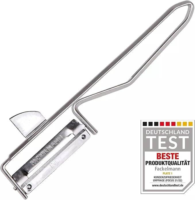 Fackelmann Sparschäler 4er Set  Schäler aus rostfreiem Edelstahl  Hochwertige Gemüseschäler mit geschärftem Ausstecher  Spargelschäler/Pen