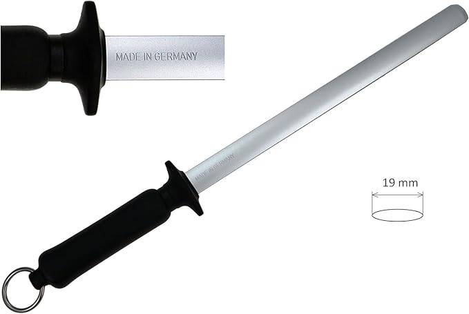 Neustanlo Profi Messerschärfer Wetzstahl 36 cm - aus gehärtetem Spezialstahl - Messerschärfer Messerschleifer - ergonomisch geformter Soft-Touch Gr