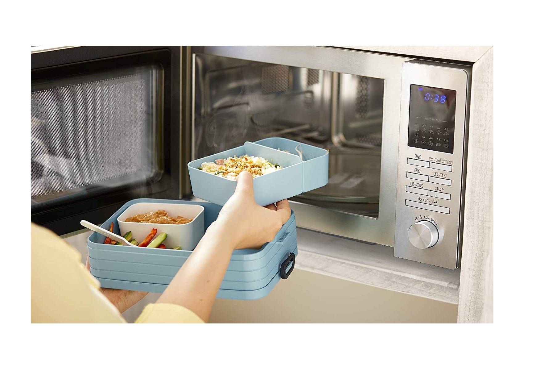 Mepal - Lunchbox Take A break large - Brotdose mit Fächern - Geeignet fur bis zu 8 butterbrote - Ideal für mealprep - 1500 ml - Vivid Green