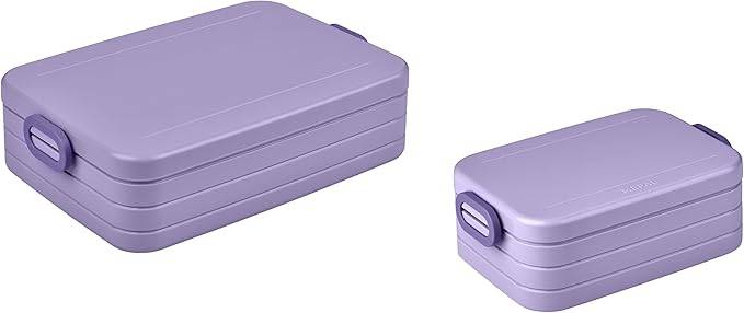 Mepal 2-tlg Take a Break Set  Vivid Lilac  Groß/Klein  Lunchbox mit Trennwand  ideal für Mealprep  spülmaschinenfest, ABS