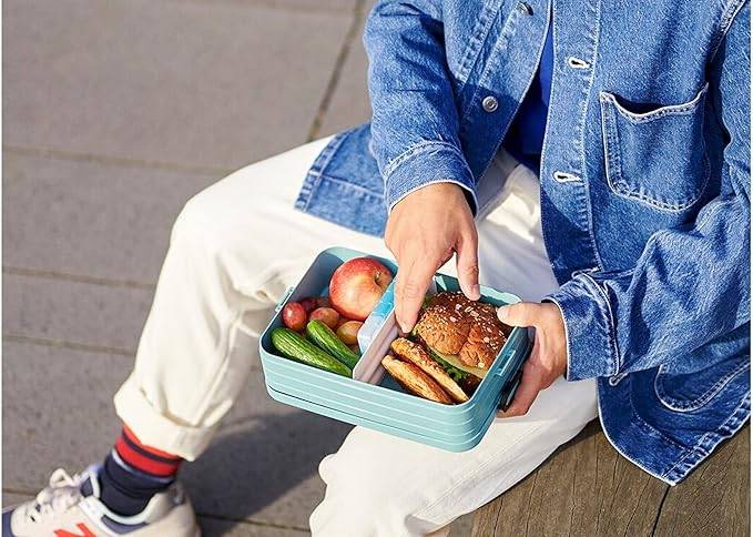 Mepal 2-tlg Take a Break Set  Vivid Lilac  Groß/Klein  Lunchbox mit Trennwand  ideal für Mealprep  spülmaschinenfest, ABS