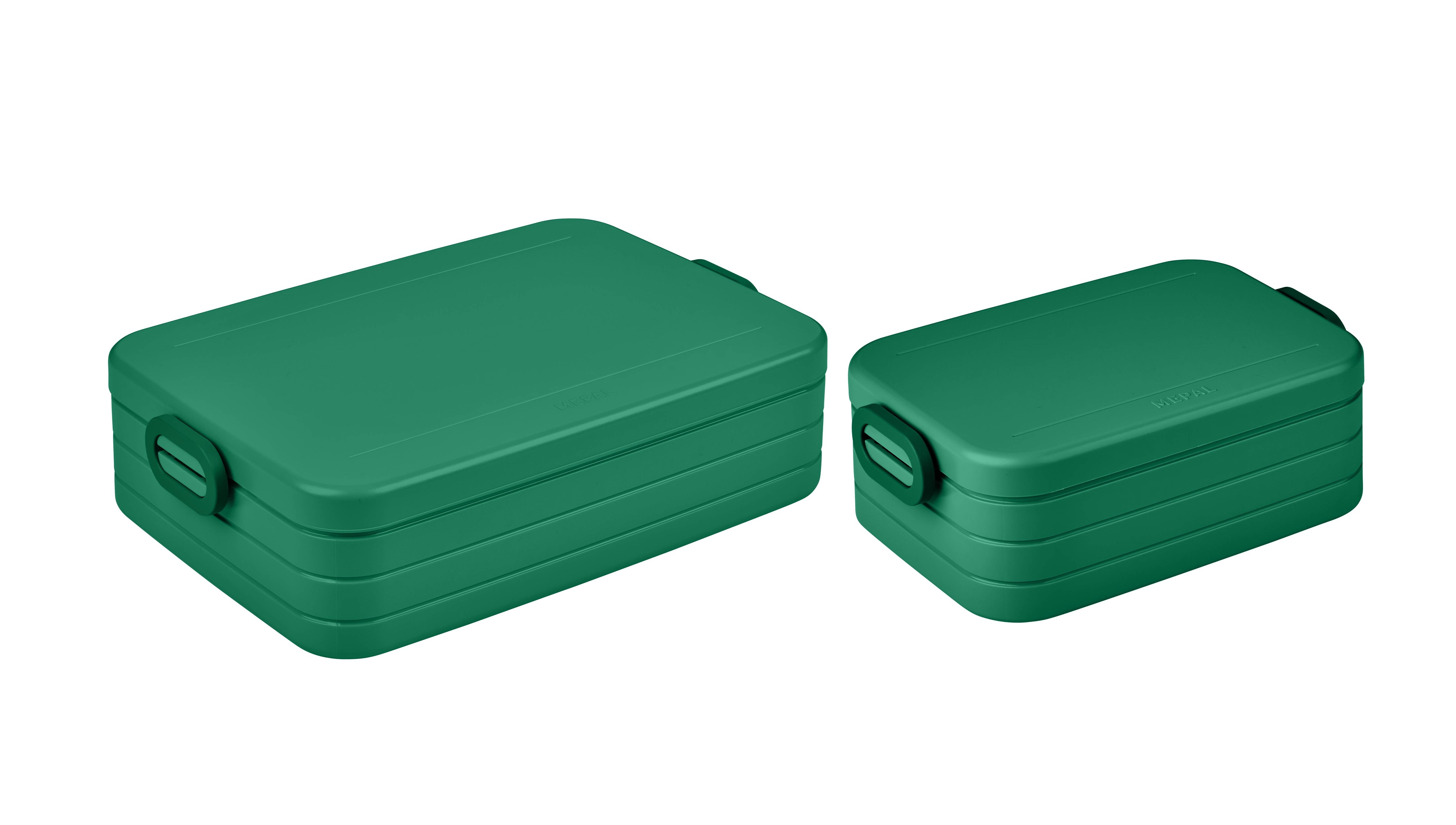 Mepal 2-tlg Take a Break Set  Vivid Green  Groß/Klein  Lunchbox mit Trennwand  ideal für Mealprep  spülmaschinenfest, ABS
