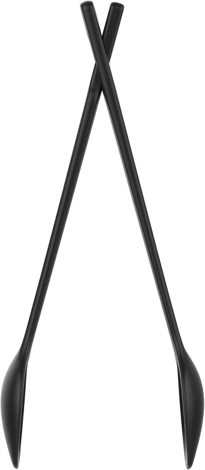 Fiskars praktisches Salatbesteck, als Löffel oder zusammengesteckt als Zange verwendbar, Länge: 29 cm, Kunststoff, Functional Form, Schwarz, 1014434