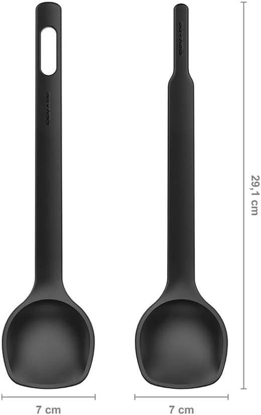 Fiskars praktisches Salatbesteck, als Löffel oder zusammengesteckt als Zange verwendbar, Länge: 29 cm, Kunststoff, Functional Form, Schwarz, 1014434