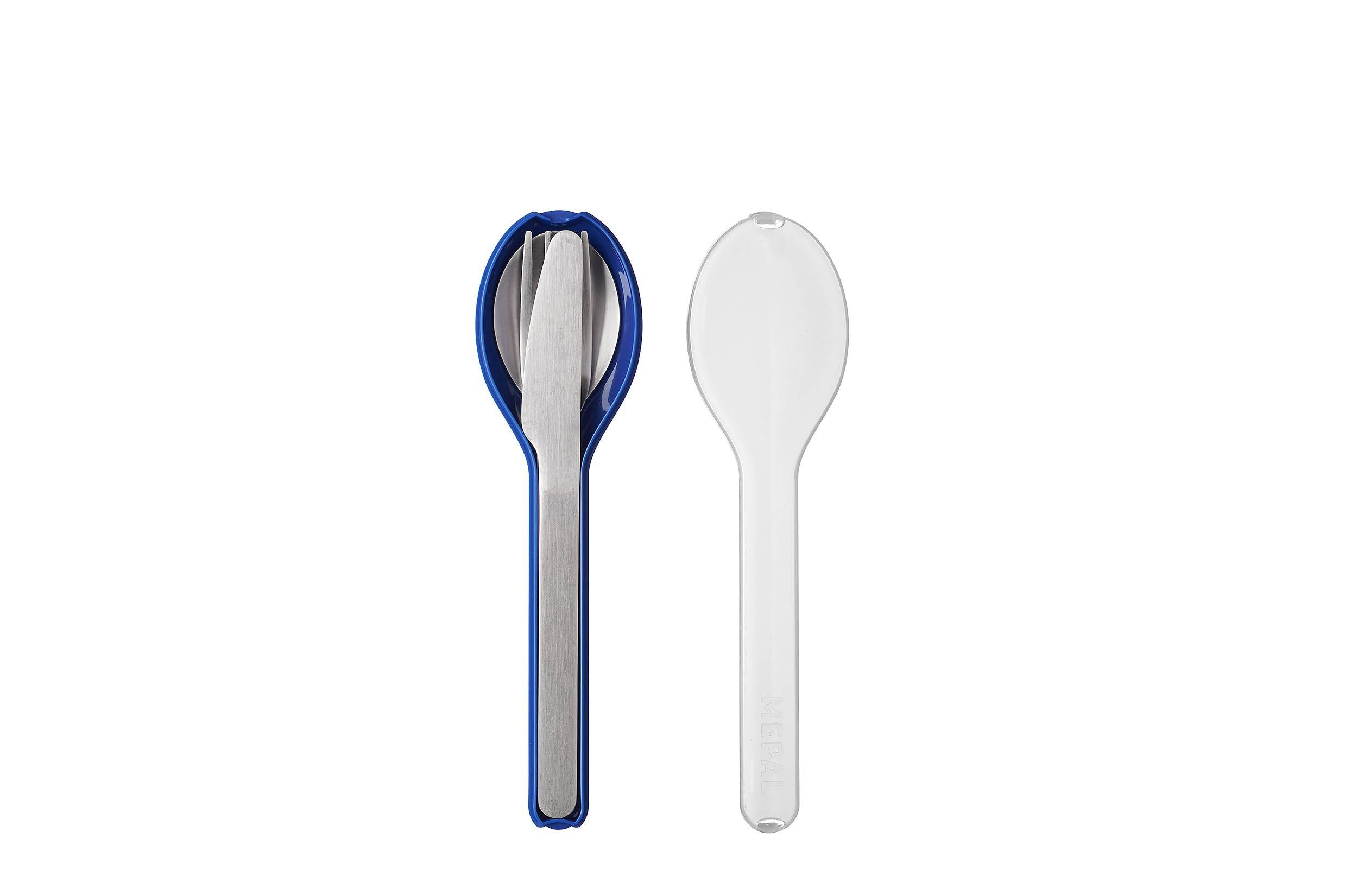 Mepal - Besteck 3-teiliges Set Ellipse - Besteck-Set für unterwegs - Besteht aus einem Messer, Gabel & Löffel - Besteck-Set mit Reiseetui - Edelstah