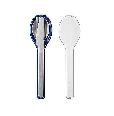 Mepal - Besteck 3-teiliges Set Ellipse - Besteck-Set für unterwegs - Besteht aus einem Messer, Gabel & Löffel - Besteck-Set mit Reiseetui - Edelstah