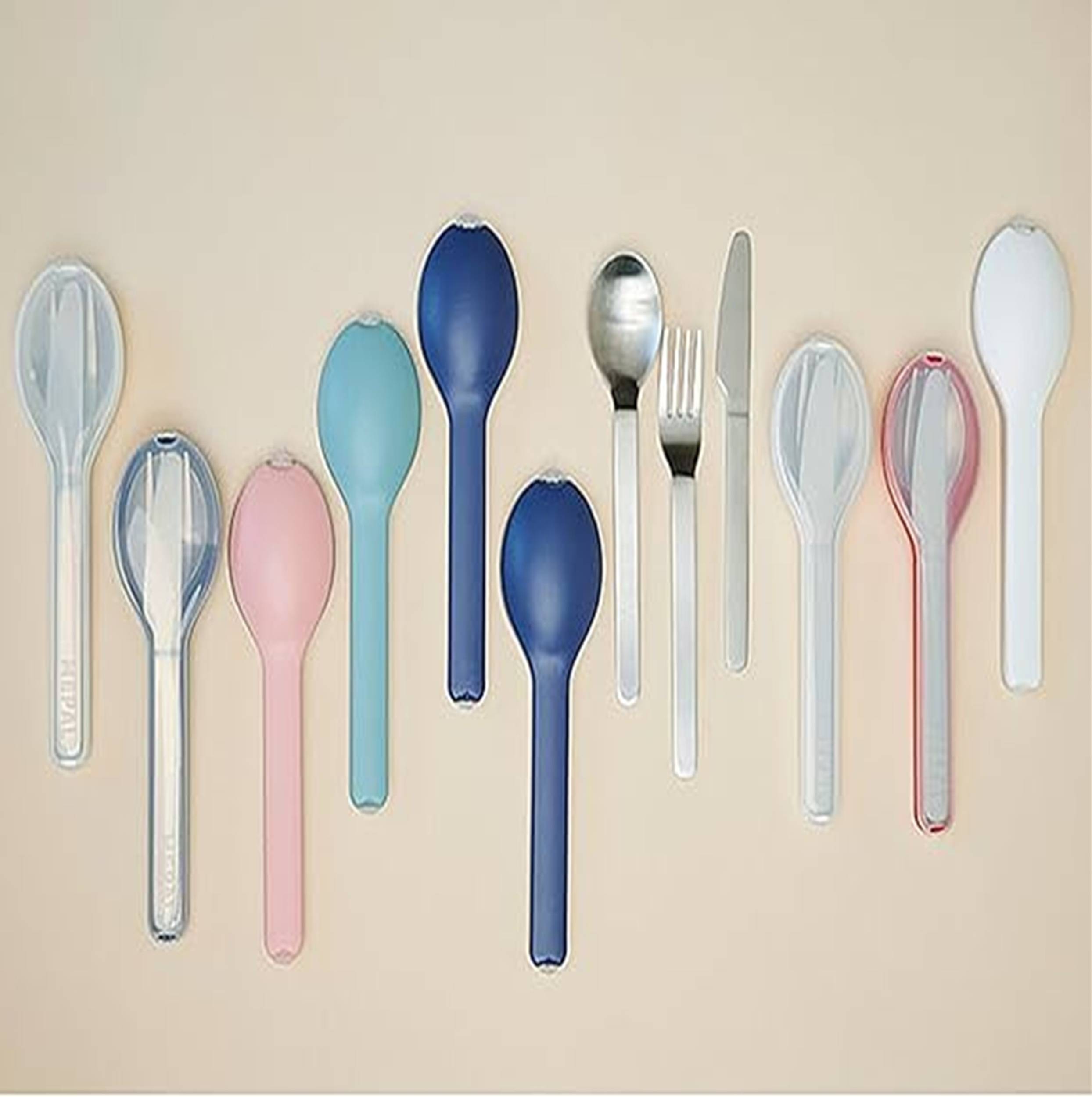 Mepal - Besteck 3-teiliges Set Ellipse - Besteck-Set für unterwegs - Besteht aus einem Messer, Gabel & Löffel - Besteck-Set mit Reiseetui - Edelstah