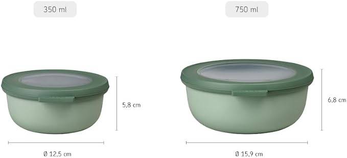Mepal - Multi Bowl Cirqula Round - Vorratsdose mit Deckel - Geeignet als Luftdichte Aufbewahrungsbox für den Kühlschrank, Mikrowellengeschirr & als