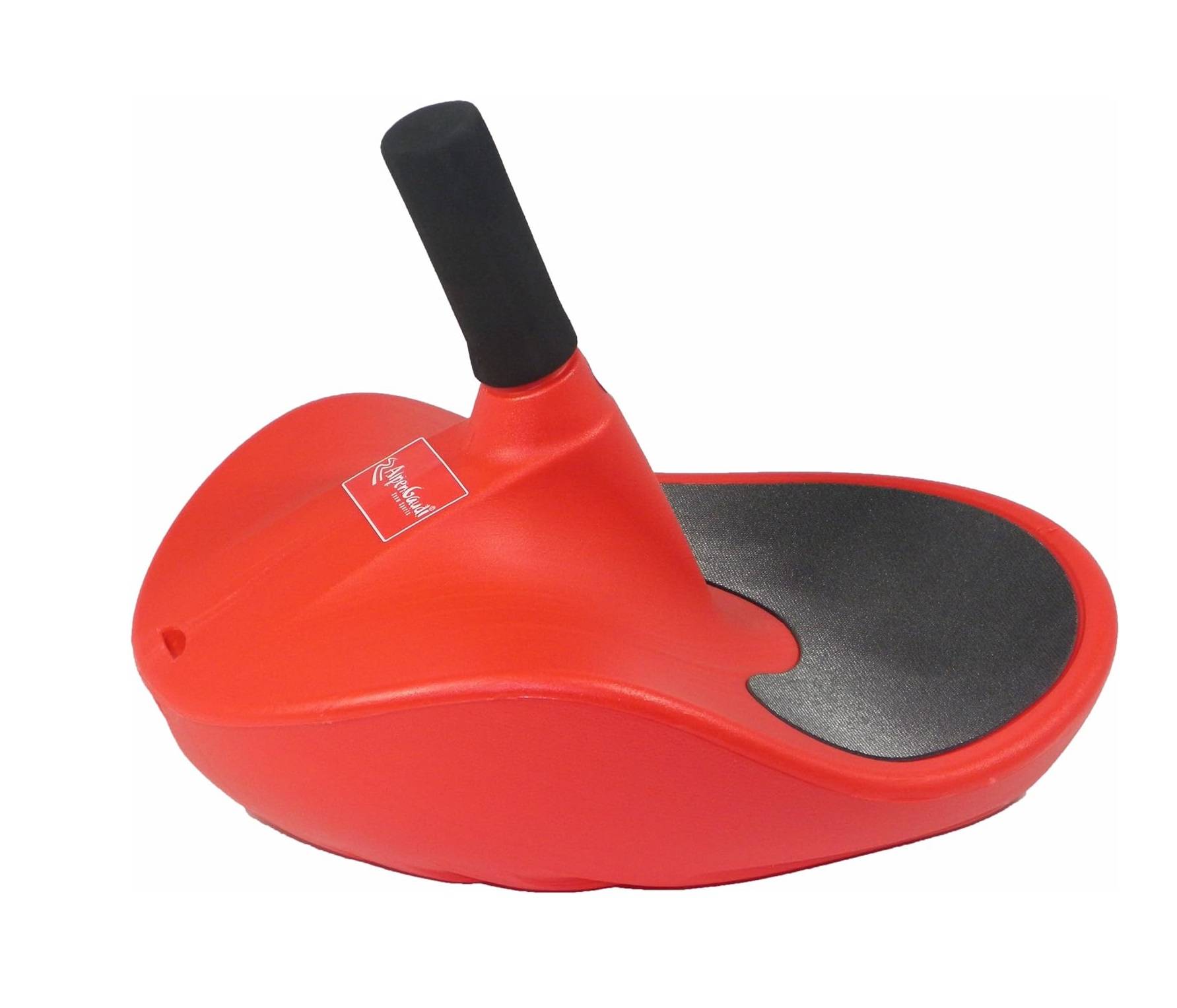 AlpenGaudi Zipfelbob - robuster Kunststoffrodel Schlitten für Kinder und Erwachsene mit einfacher Steuerung, rot, 57cm