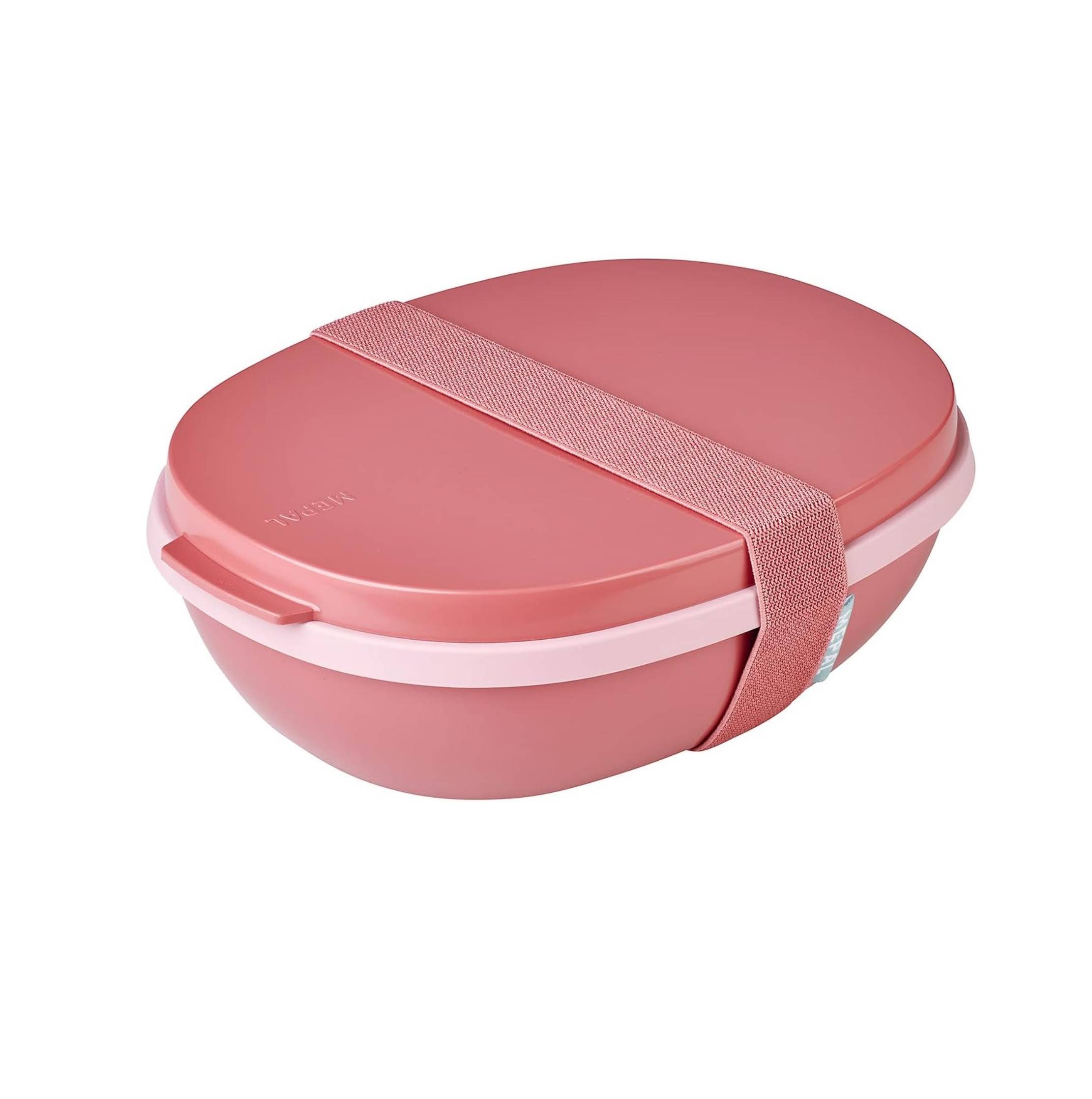Mepal - Lunchbox Ellipse Duo - Meal Prep Box für Erwachsene & Salatbox zum Mitnehmen - Brotdose für ein gesundes Mittagessen - Ideal für Sandwiches