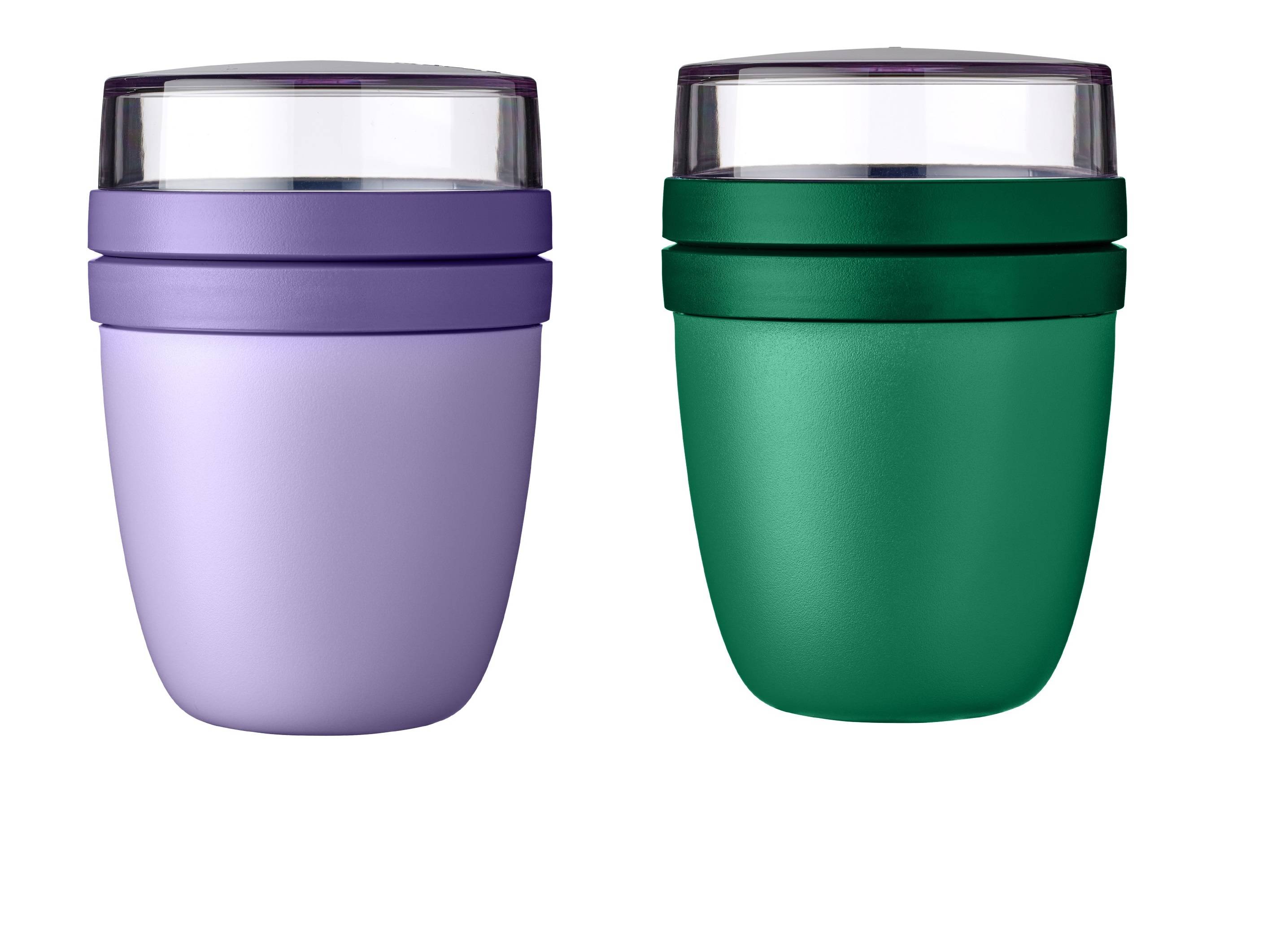 Mepal - Lunchpot Ellipse Mixed - Vivid Green + Vivid Lilac – 500ml praktischer Reisebecher, Joghurtbecher, To go Becher – Geeignet für Tiefkühle