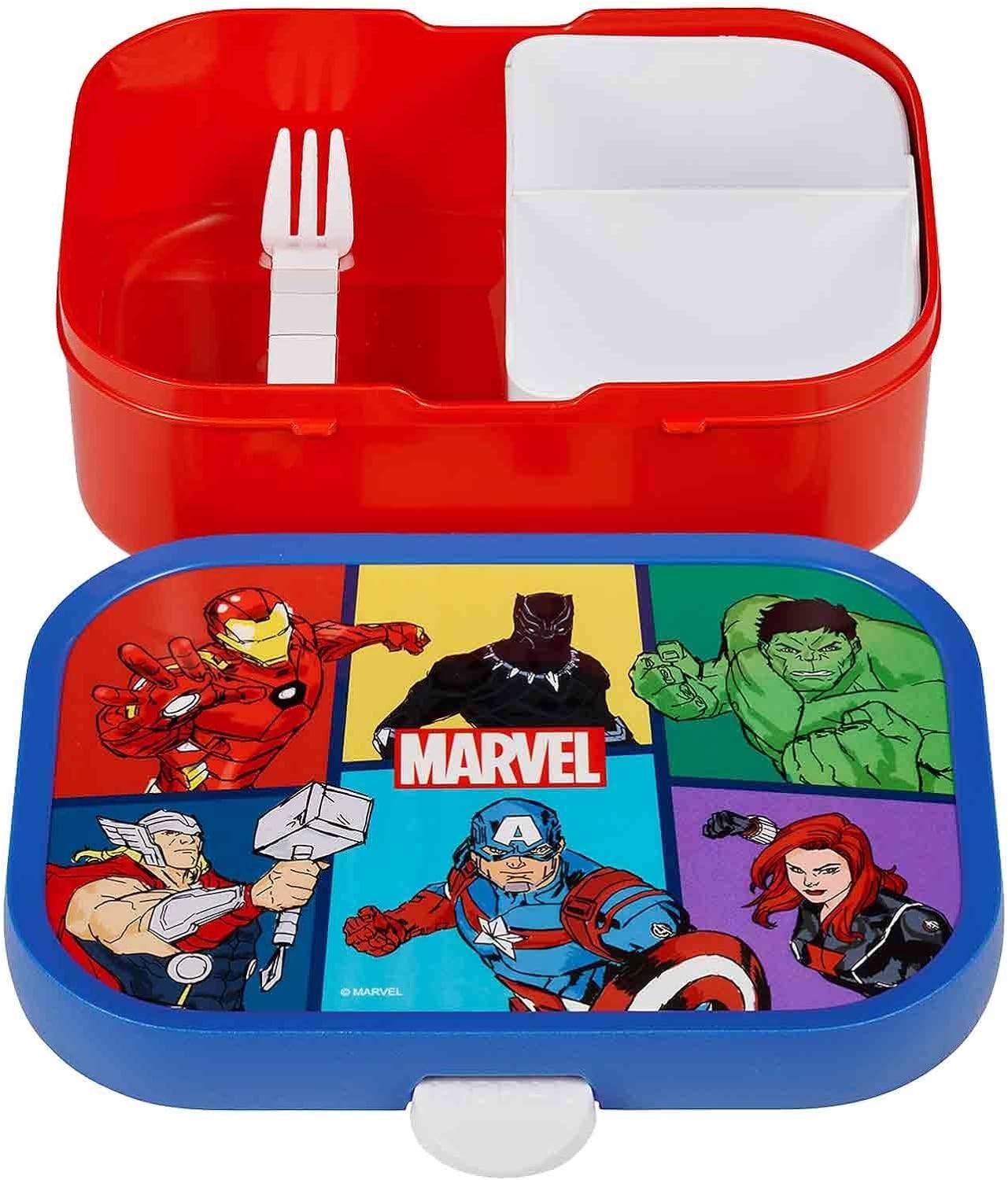 Mepal - Lunchbox Campus - Bento Lunchbox für Kinder - Brotdose mit Bento-Fach & Gabel - Meal Prep Box mit Clip-Verschluss - BPA-frei & Spülmaschinen