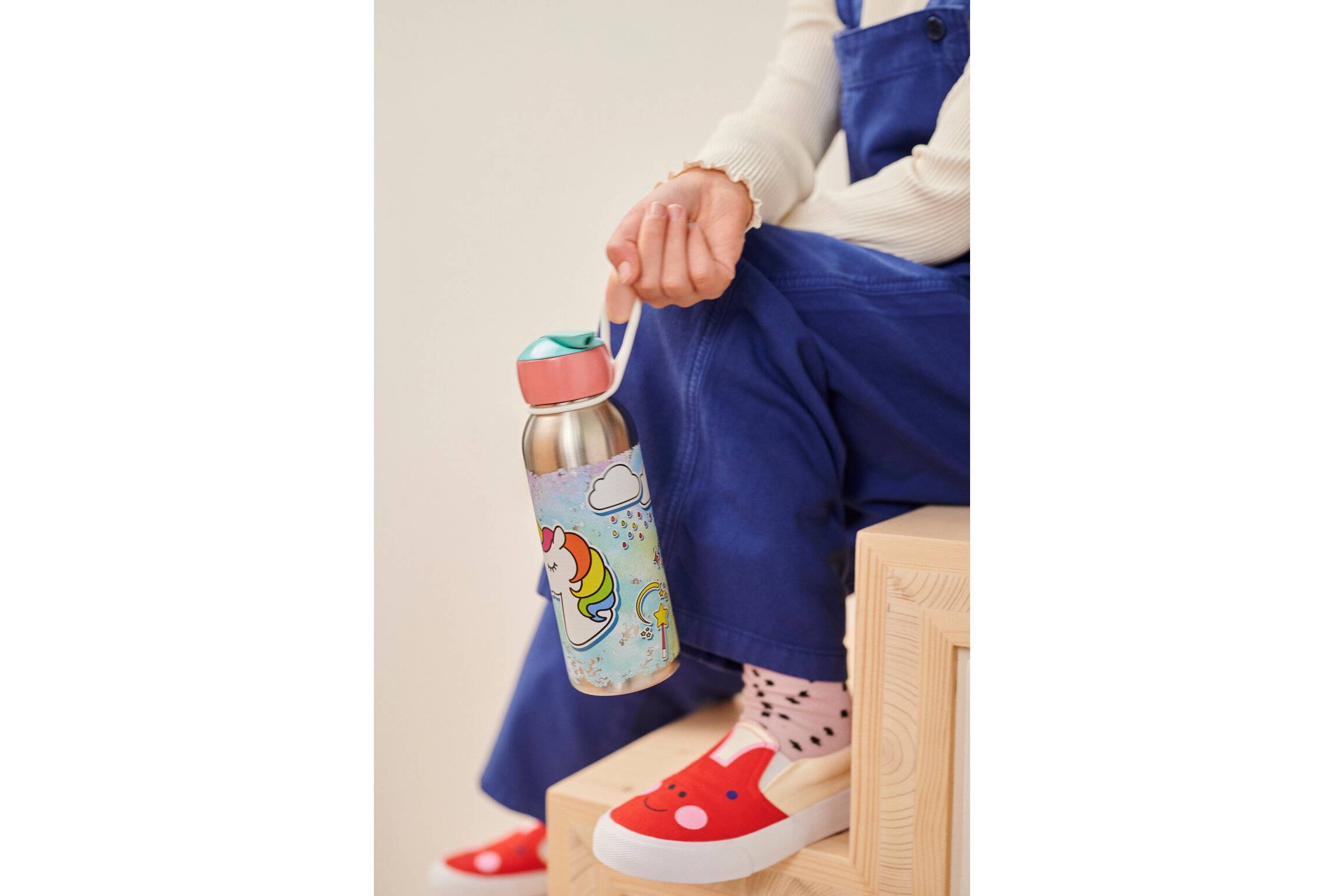 Mepal 107458065381 Thermoflasche Flip up Campus, hält Getränke Lange kalt oder warm, Edelstahl Trinkflasche Kinder, doppelwandig isoliert, Trinkflas