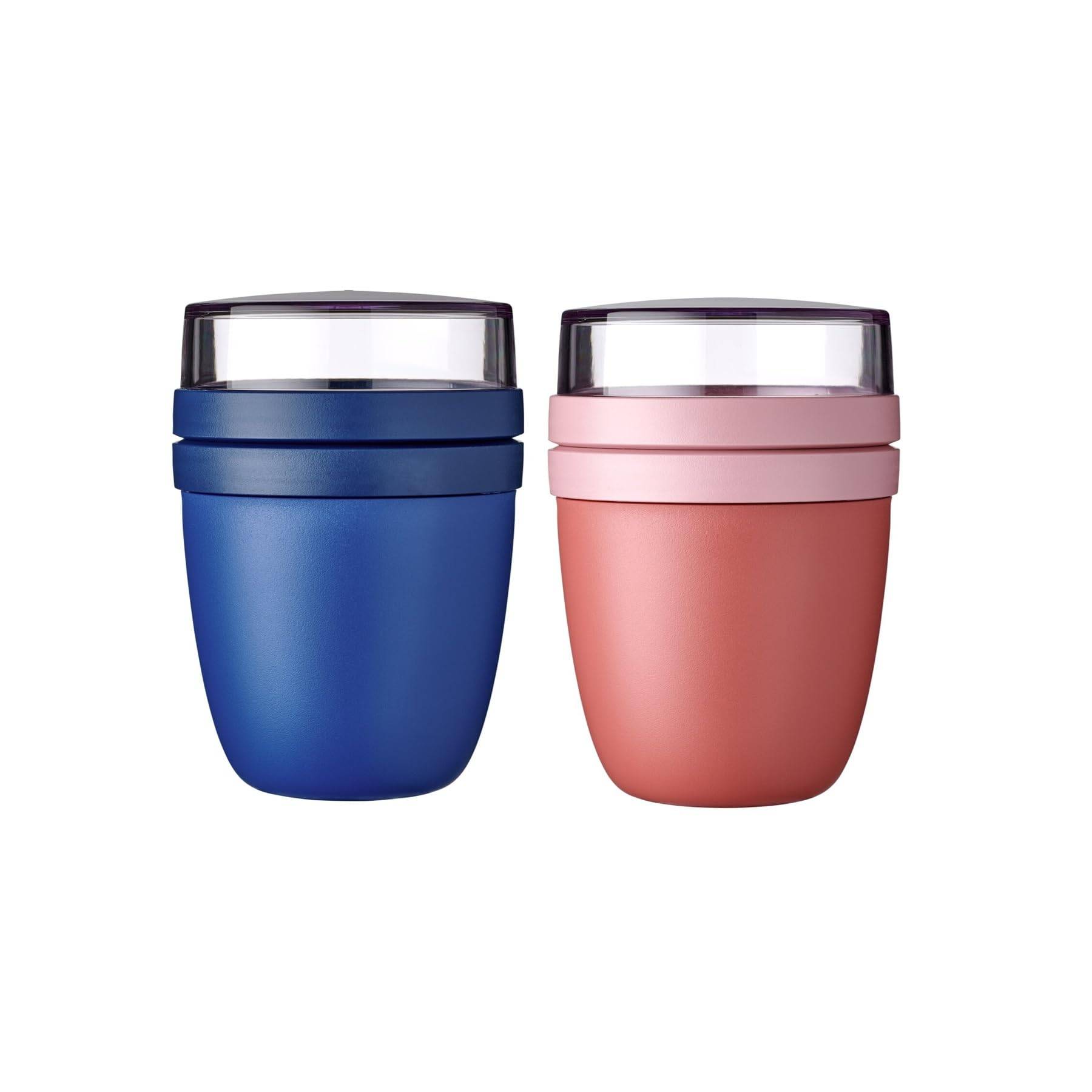 Mepal | Lunchpot Ellipse Mixed | Vivid Blue & Vivid Mauve | 500 ml Reisebecher | ideal als Joghurtbecher oder To-go-Becher | geeignet für Tiefkühler
