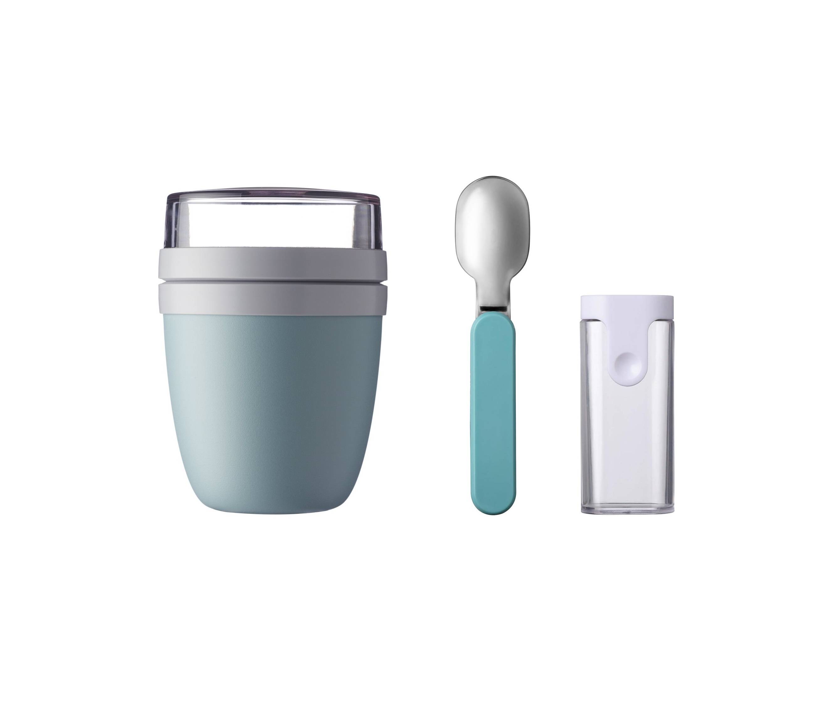 Mepal | Klapplöffel Set mit Lunchpot Ellipse | praktischer Begleiter für Joghurt & Müsli | gefrierschranktauglich & mikrowellengeeignet | spülmasc