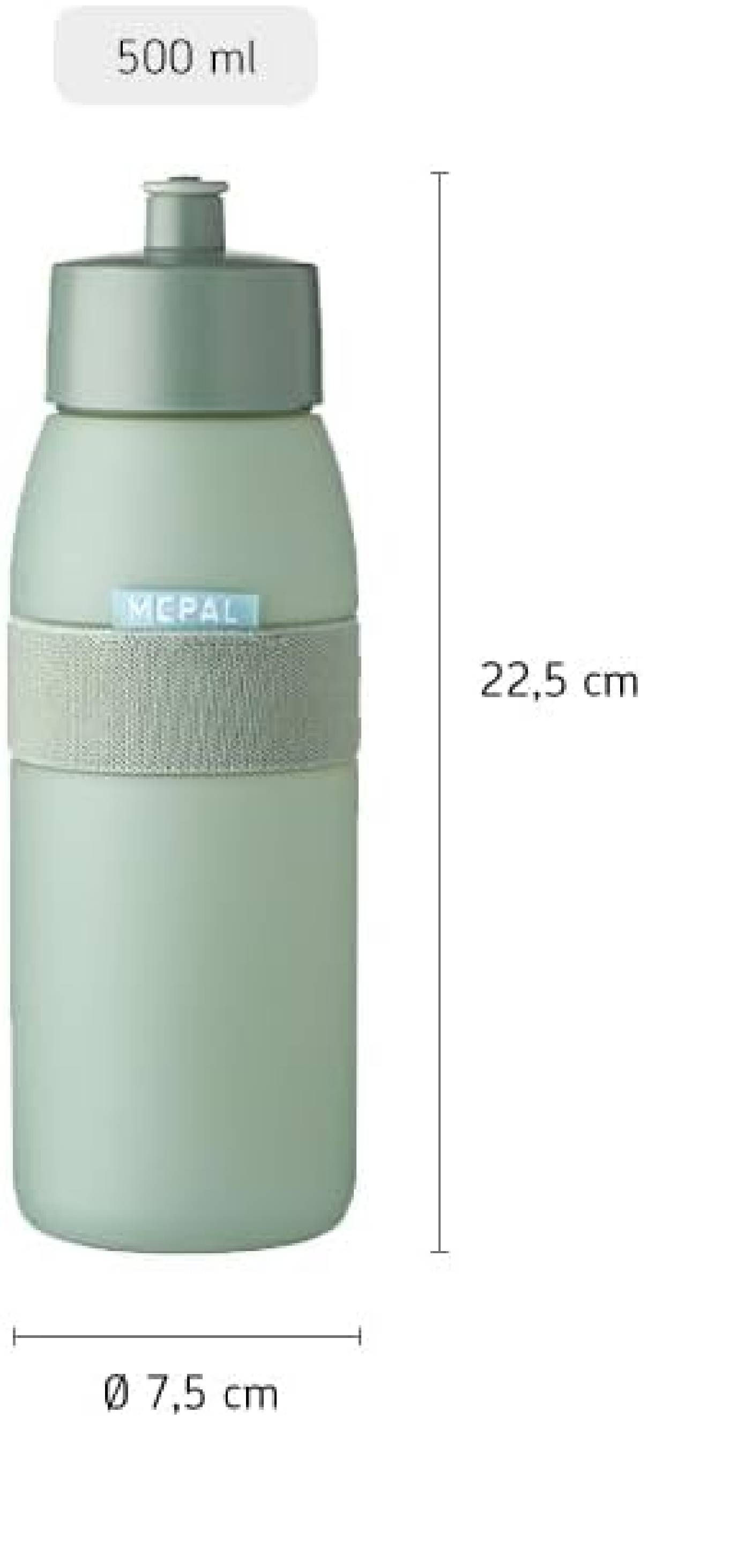 Mepal - Sportflasche Ellipse - Praktische Wasserflasche für Sport, Gym & Freizeit - Sport Trinkflasche mit weichem Ausgießer - Spülmaschinenfest
