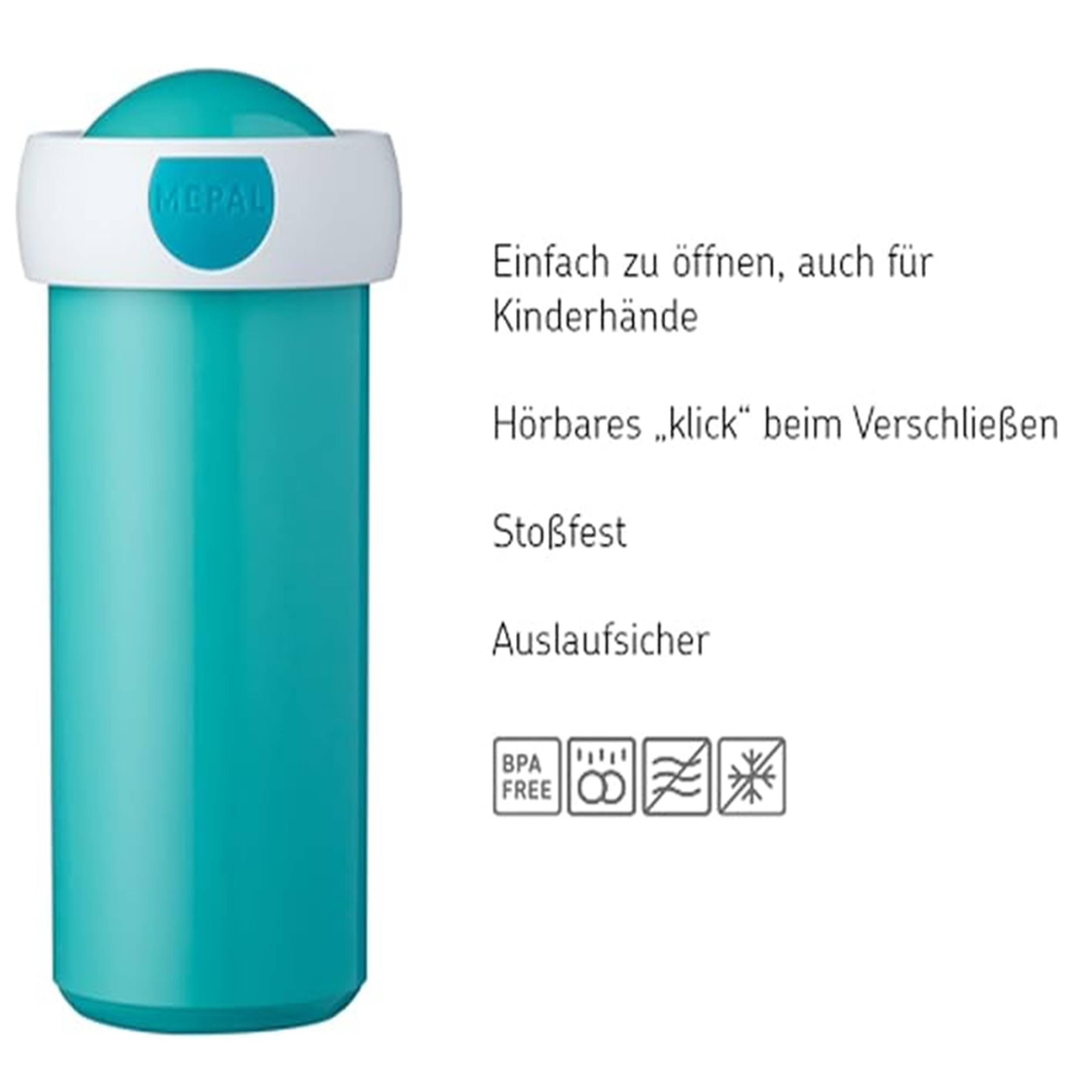 Mepal - Verschlussbecher Campus - Trinkbecher - Auslaufsicherer Wasserflasche für Kinder - Wiederverwendbarer Becher - BPA-frei & Spülmaschinenfest