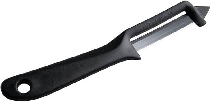 Fackelmann Weltmeister-Spargelschäler, Universalschäler mit Klinge aus Edelstahl, Sparschäler für Obst und Gemüse (Farbe: Schwarz), Menge: 1 Stü