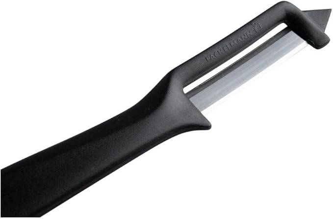 Fackelmann Weltmeister-Spargelschäler, Universalschäler mit Klinge aus Edelstahl, Sparschäler für Obst und Gemüse (Farbe: Schwarz), Menge: 1 Stü