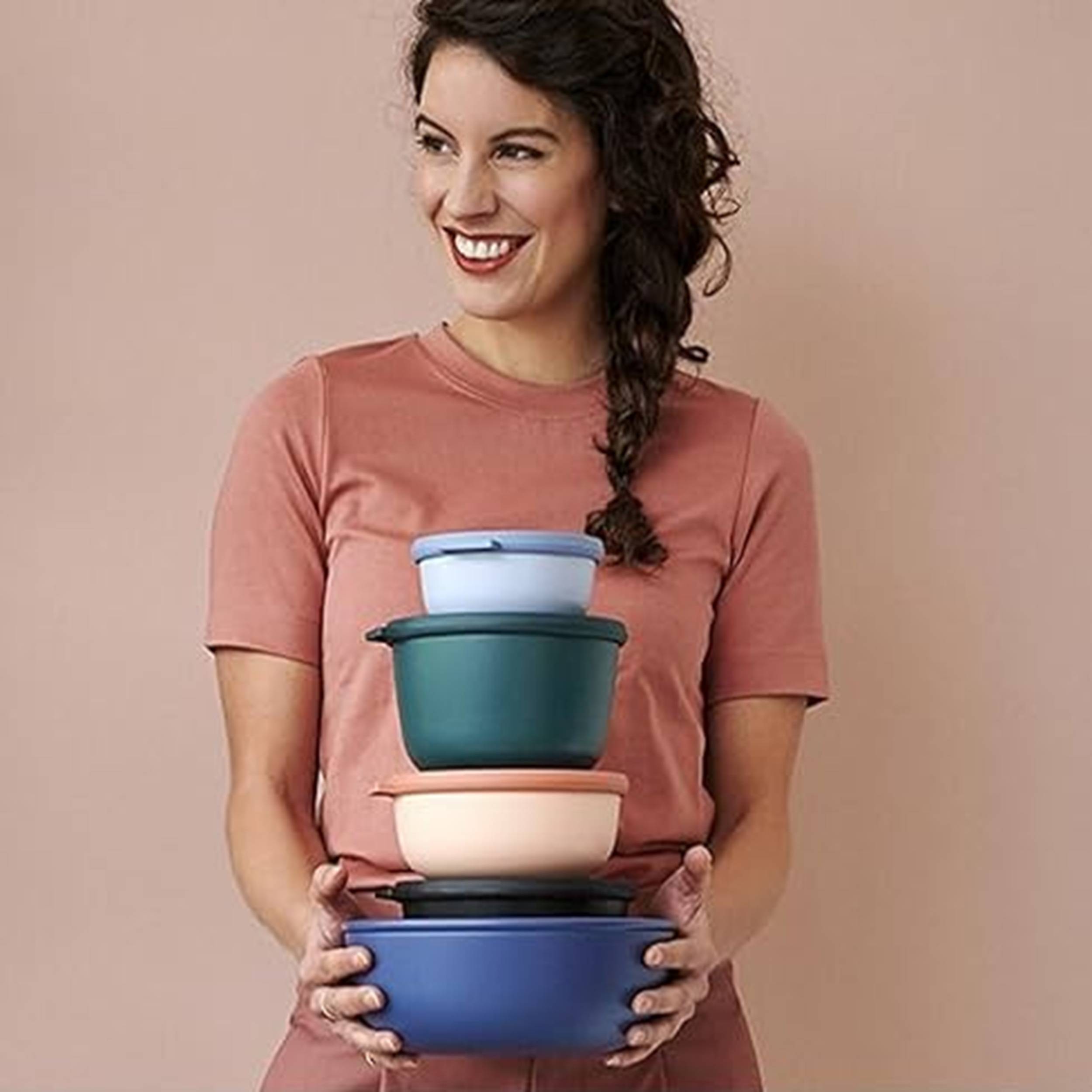 Mepal - Cirqula Multischüssel rund Nordic blush  2000 ml  Verwendbar als Vorratdose, Kühlschrankdose, Gefrierdose, Mikrowellegeschirr & Serviers