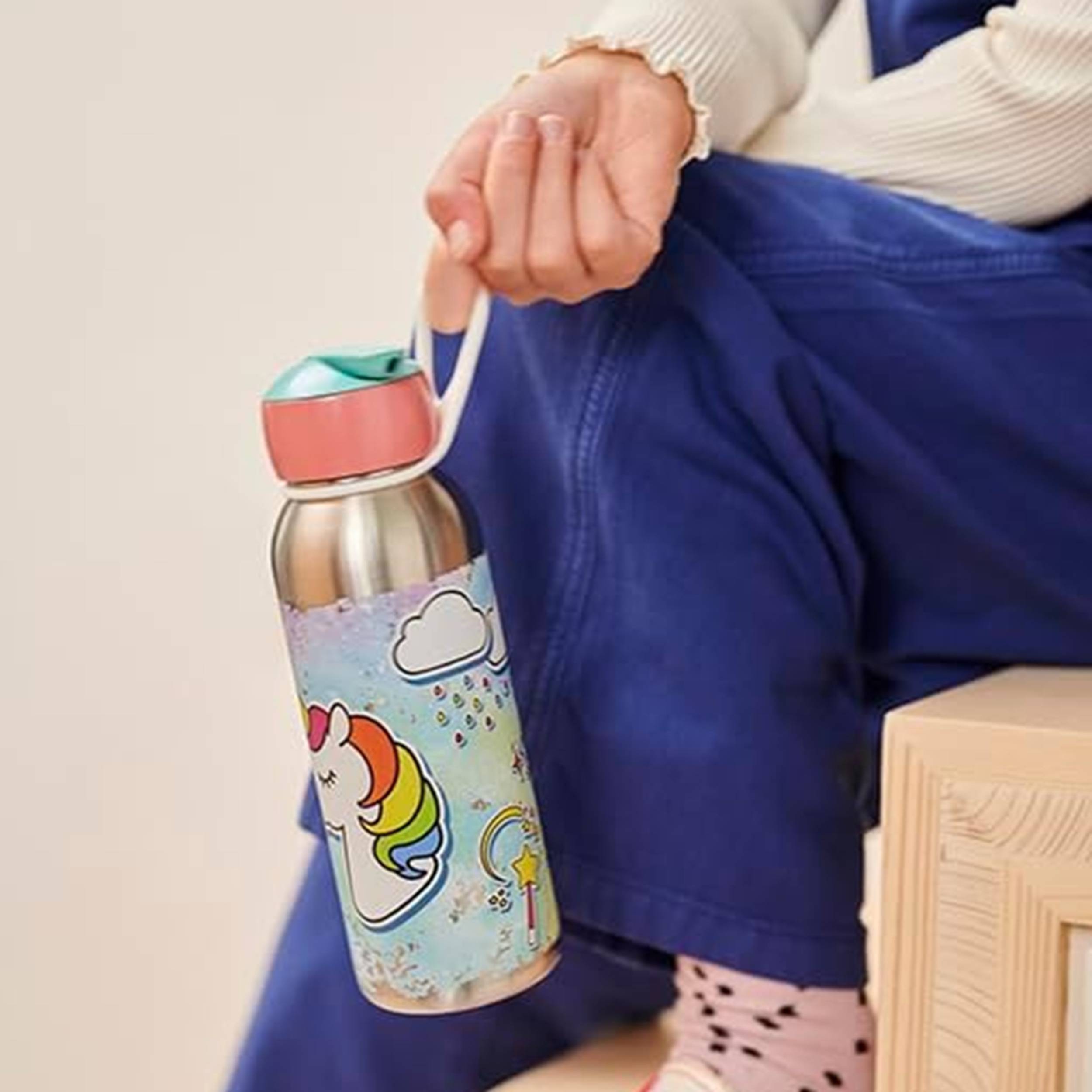 Mepal - Thermoflasche Flip-Up Campus - Isolierte Trinkflaschen für Kinder - Edelstahl Thermosflasche - 9 Stunden heiß & 12 Stunden kalt - BPA-frei