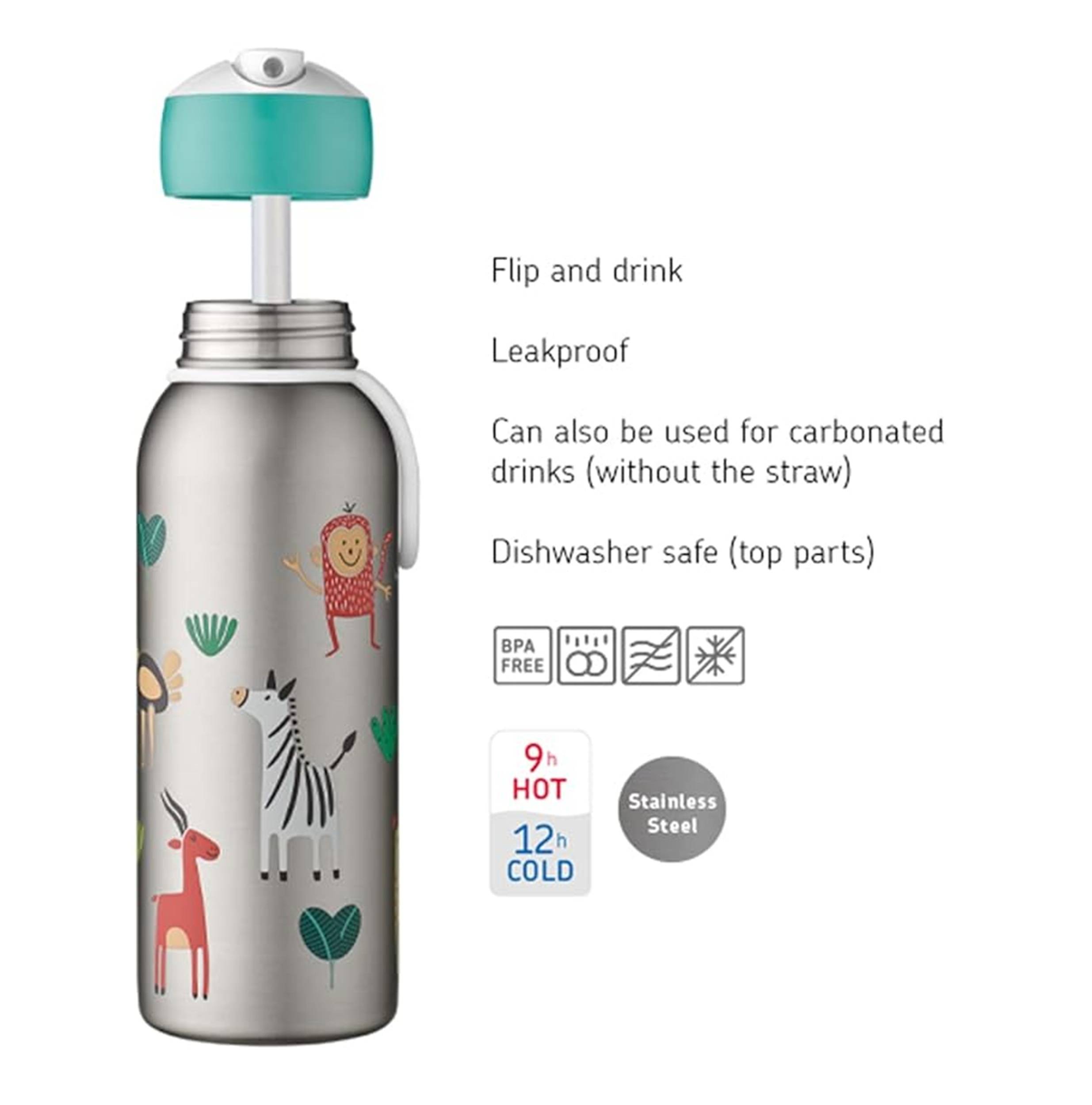 Mepal - Thermoflasche Flip-Up Campus - Isolierte Trinkflaschen für Kinder - Edelstahl Thermosflasche - 9 Stunden heiß & 12 Stunden kalt - BPA-frei